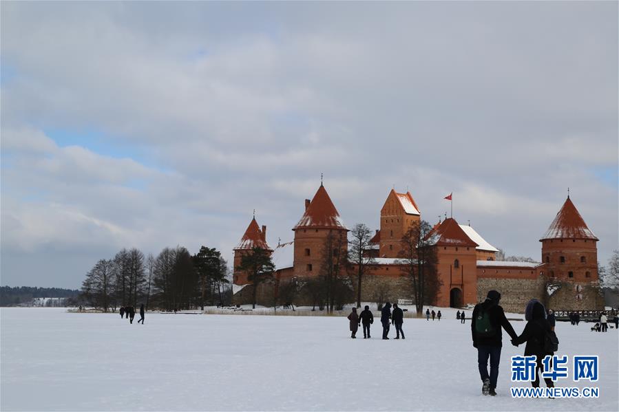 雪后立陶宛特拉凯城堡