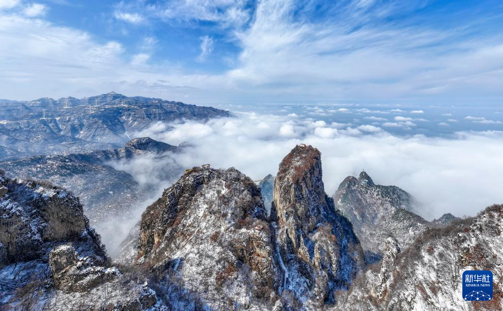 山西永济：五老峰雪景美如画