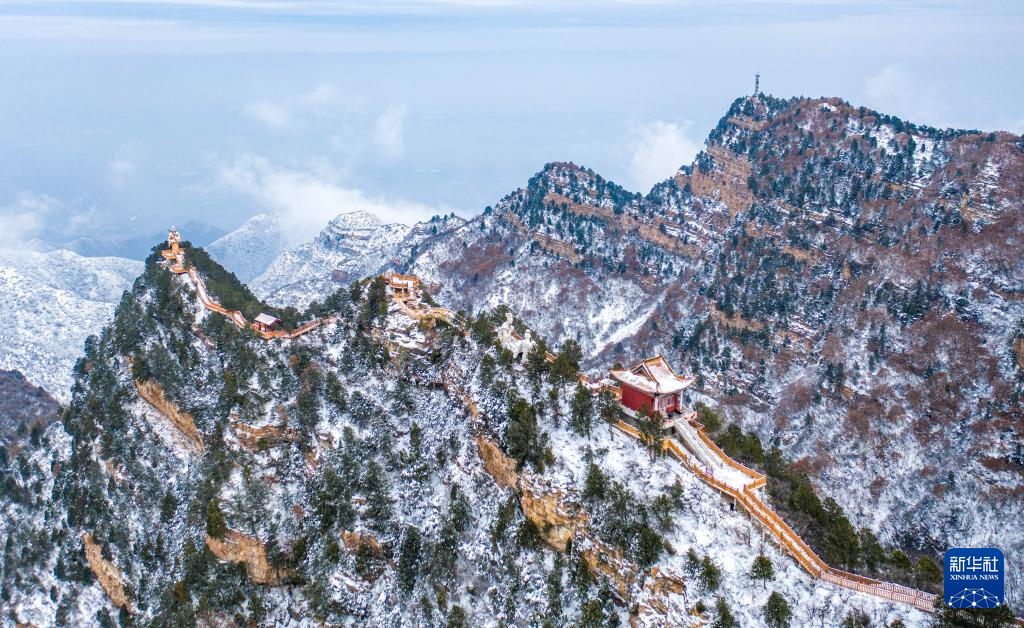 山西永济：五老峰雪景美如画