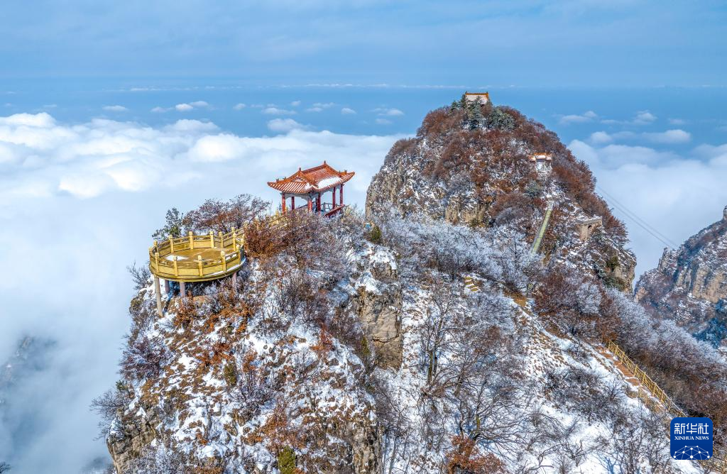 山西永济：五老峰雪景美如画